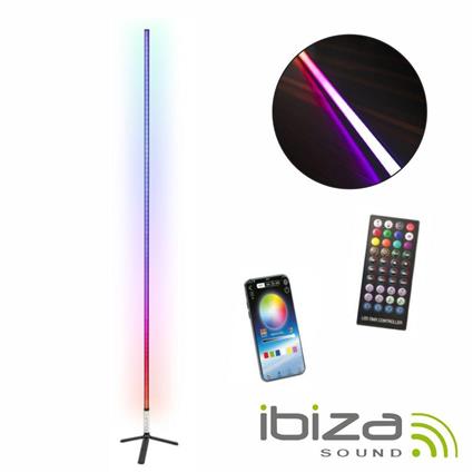 Tubo Led Rgb 1M Bluetooth com Suporte Preto - Ibiza