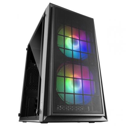 Caixa  MCDUO MICRO-ATX CASE, 2X FRGB FAN, WINDOW, MESH, WATERCOOLING, BLACK