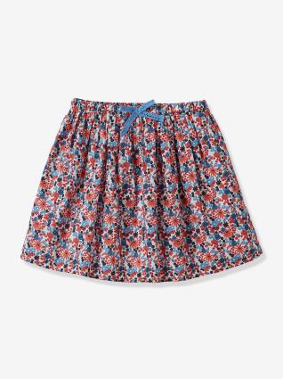 Saia , para menina azul vivo estampado