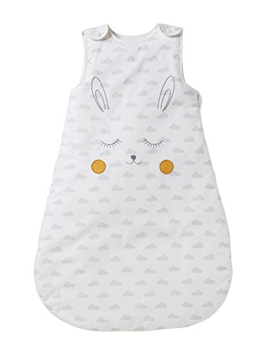 Saco de bebé sem mangas, tema Coelhinho cinza-claro