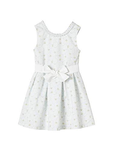 Vestido com estampado retro chique, especial cerimónia branco claro estampado