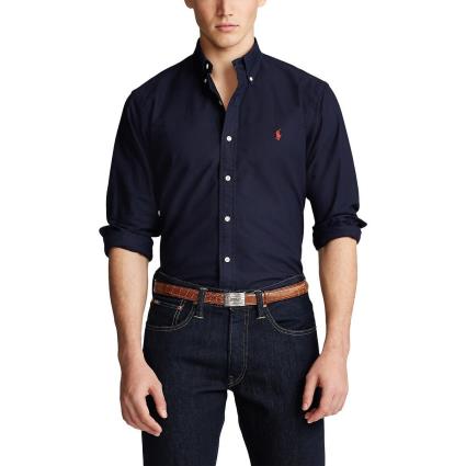 Camisa direita custom fit Oxford