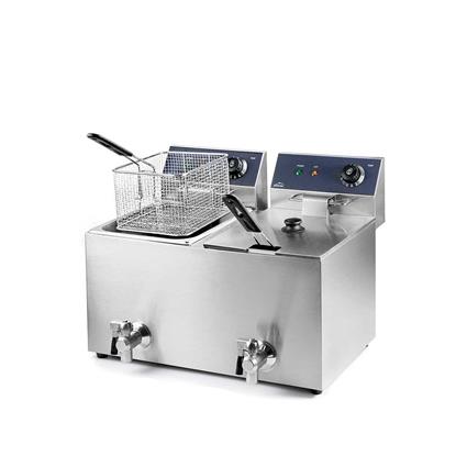 Fritadeira Dupla Profissional com Torneira 2X8L 2X6500W