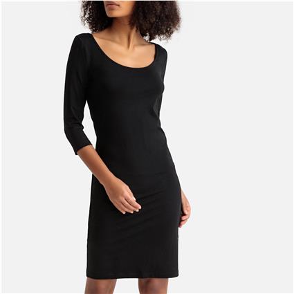 Collections Vestido curto, justo, mangas 3/4