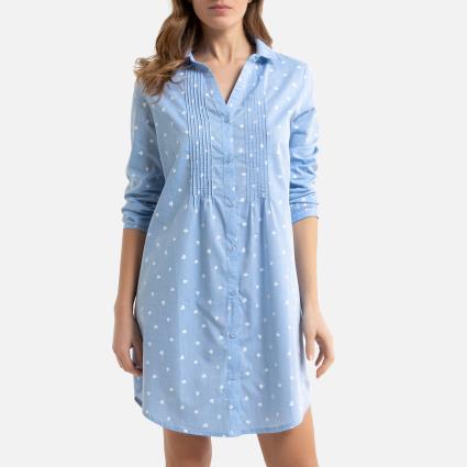 Collections Camisa de dormir com base arredondada e mangas compridas