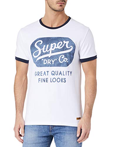 T-shirt com gola redonda, Workwear Ringer