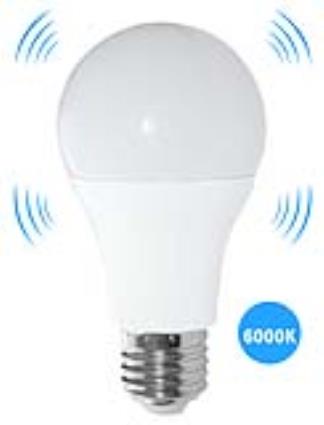 Lampada LED A60 220V E27 8W Branco F. 6000K 800Lm c/ Sensor Movimento