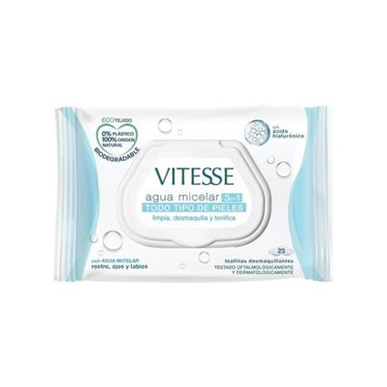 TOALLITAS DESMAQUILLANTES AGUA MICELAR 25 UNIDADES