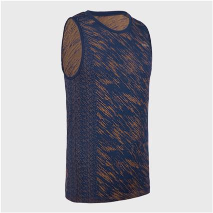 Top de alças de atletismo sem costuras Criança- KIPRUN CARE azul laranja