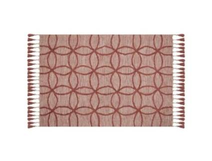 Tapete BELIANI Kirsehir (Vermelho - Algodão - 160 x 230 cm)