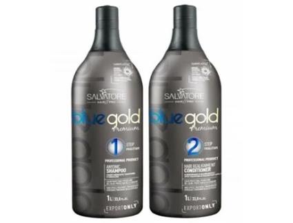 Coffret de Cabelo SALVATORE Blue Gold Premium Champô e Condicionador (2 x 1 L)