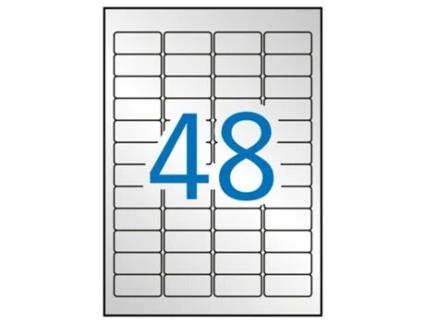 Etiquetas Adesivas Metálicas 100 Folhas APLI (Prata - 45,7 X 21,2 mm)