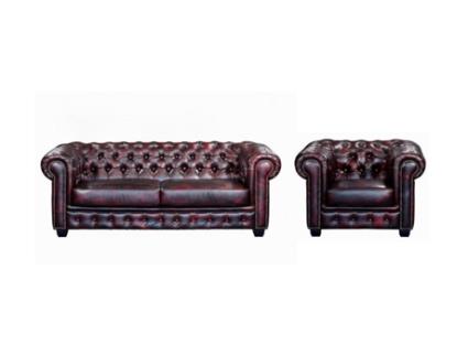 Conjunto de Sofás LINEA SOFA com Poltrona Brenton (73 x 201 x 96 cm - Vermelho)