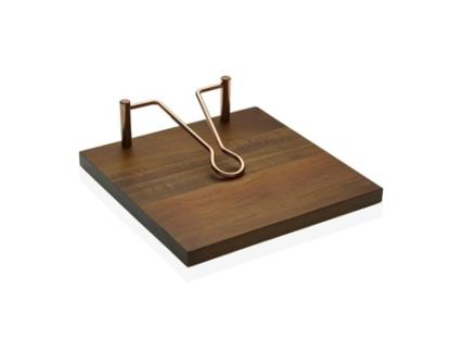 Porta-Guardanapos Versa Catanho Escuro Cerâmica Bambu (20 X 6 X 20 Cm)