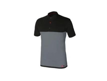 Polo Stretch Bicolor Gris-Negro