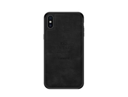 Capa TPU + PU PINWUYO vintage, híbrido preto para iPhone X/XS 5.8