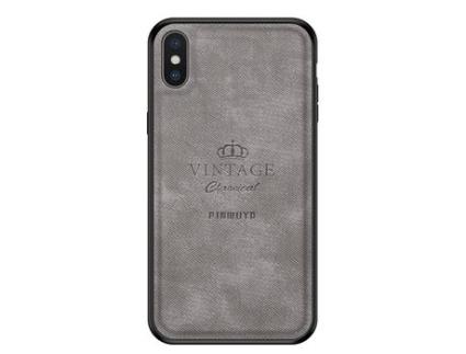 Capa TPU + PU PINWUYO vintage, híbrido cinza para iPhone X/XS 5.8