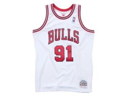 Camisola para Homem MITCHELL & NESS Chicago Bulls Dennis Rodman Branco para Basquetebol (Tamanho:S)