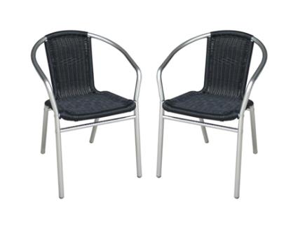 Cadeiras de Jardim VENTE-UNIQUE Fizz (Preto - Resina - 72x54x53 cm)