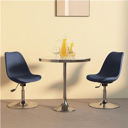 vidaXL Cadeiras de jantar giratórias 2 pcs tecido azul