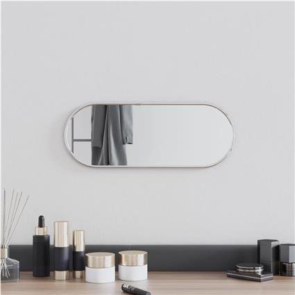 vidaXL Espelho de parede 40x15 cm oval prateado