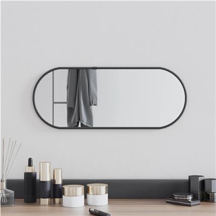 vidaXL Espelho de parede 50x20 cm oval preto