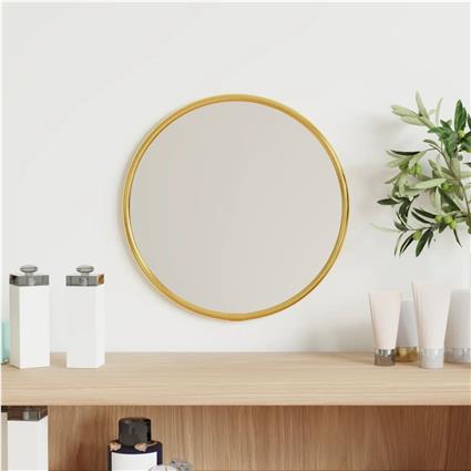 vidaXL Espelho de parede Ø20 cm redondo dourado