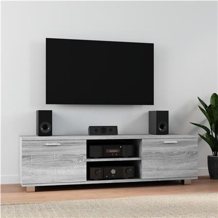 vidaXL Móvel de TV 140x40,5x35 cm derivados de madeira cinzento sonoma
