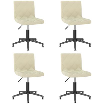vidaXL Cadeiras de jantar giratórias 4 pcs veludo cor creme