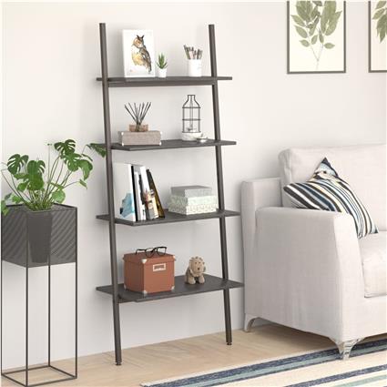 vidaXL Unidade 4 prateleiras inclinada 64x34x150,5 cm preto