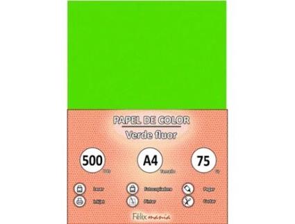 Papel A4 80Gr Verde Flúor 500 Folhas