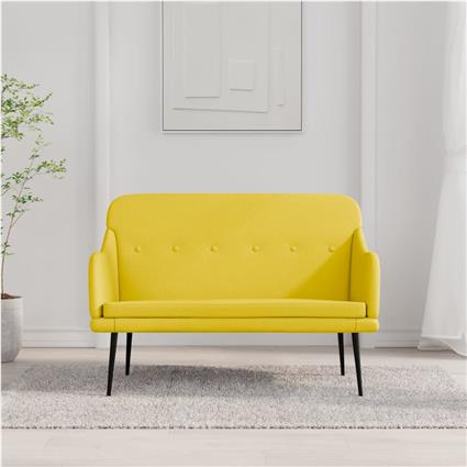 vidaXL Banco 110x76x80 cm tecido amarelo-claro