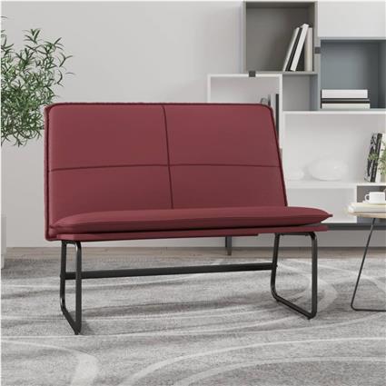 vidaXL Banco 100x75x76 cm couro artificial vermelho tinto