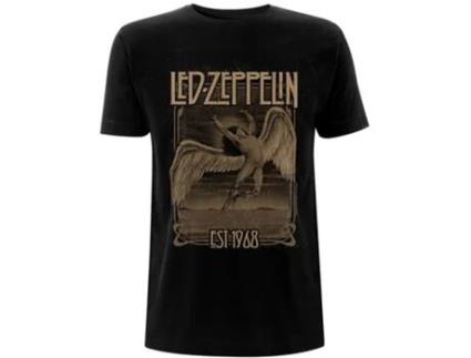 T-Shirt ROCK OFF Led Zeppelin - Faded Falling Preto (Tamanho: M)