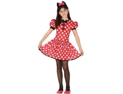 Fato de Menina  Minnie Vermelho Com Laço (Tam: 3 a 4 anos)