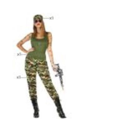Fantasia para Adultos Camuflagem Verde (3 Pcs) - XL