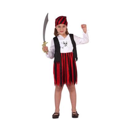 Fantasia para Crianças Pirata Vermelho - 5-6 Anos
