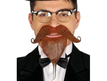 Adereços  Pêra E Bigode De Época Castanho