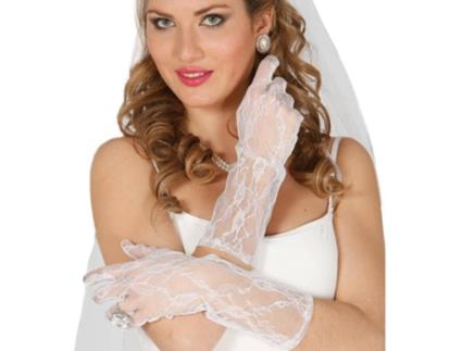 Luvas  Renda Brancas (36 cm)