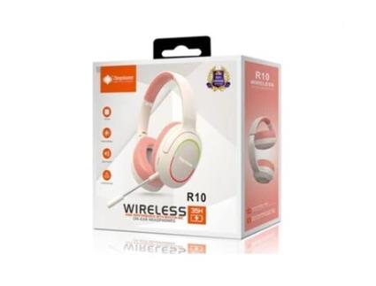 Auscultadores Gaming Wireless Deepbass R10 Rosa Creme + Rosa