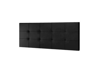 Cabeceira Mikonos JSHOME  (Preto - Pele - 140 cm / 160 cm x 60 cm x 8 cm)