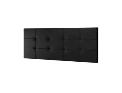 Cabeceira Mikonos JSHOME  (Preto - Pele - 140 cm / 160 cm x 60 cm x 8 cm)