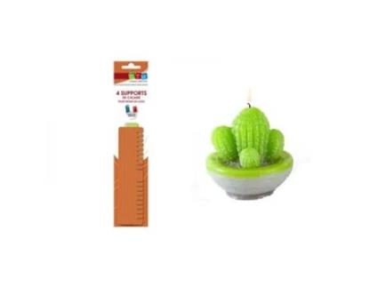 Molde de vela de látex Cactus + suportes de cunha Graine Créative