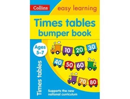 Livro times tables bumper book ages 5-7 de collins easy learning (inglês)