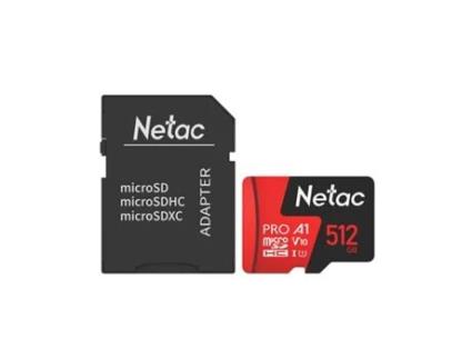 Cartão Micro SD NETAC P500 Extreme Pro com Adaptador (512 GB)