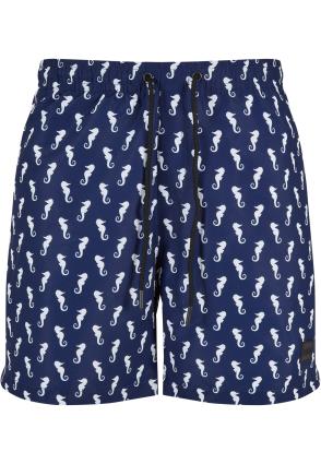 Urban Classics Calções de banho  azul ultramarinho / branco