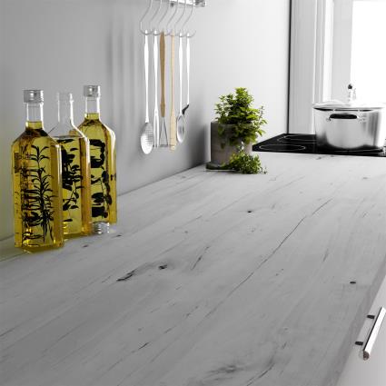Tampo de bancada imitação madeira BOHEMIAN BRANCO 366X62X3.8CM