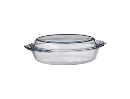 ASSADEIRA DE VIDRO REDONDA COM TAMPA 22X8CM 1,7L