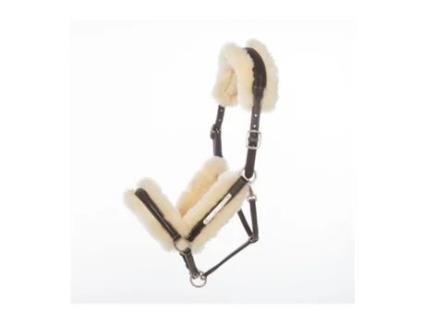 Cabresto de couro para cavalos com pêlo natural Kavalkade Marvellous