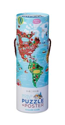 Puzzle + Poster World Cities - 200 Peças - Crocodile Creek